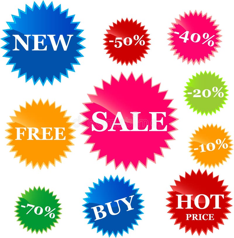 Set of vector price tags stock vector. Illustration of customer 12359078