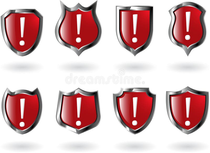 The set vector red shield