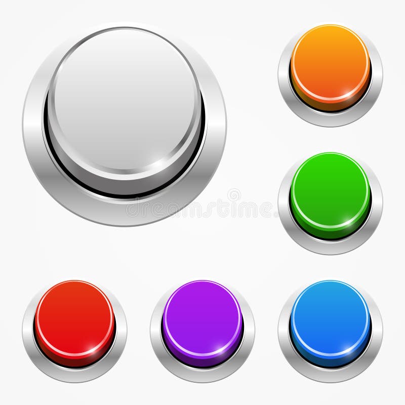 Set of vector round web buttons