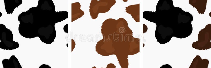 Set of Vector Seamless with Different Cow`s Skin