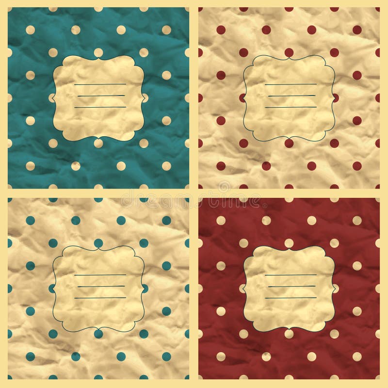 Set of vector seamless pattern, craft paper