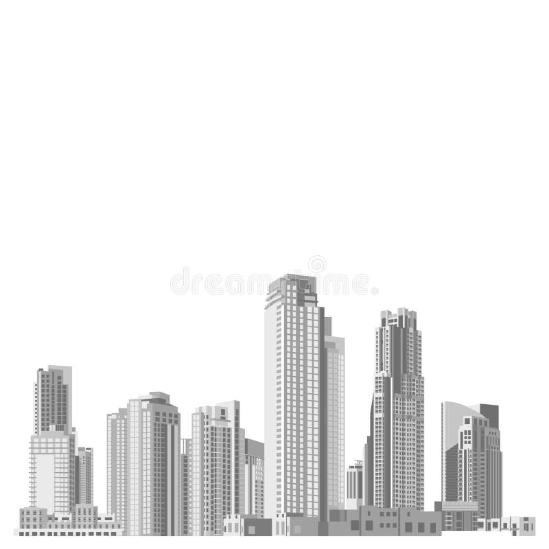 Set of Vector Skyscrapers with Diverse Stock Vector - Illustration of ...
