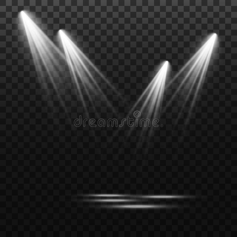 Set of Vector Spotlights. Various Forms of Light. Stage Spotlights