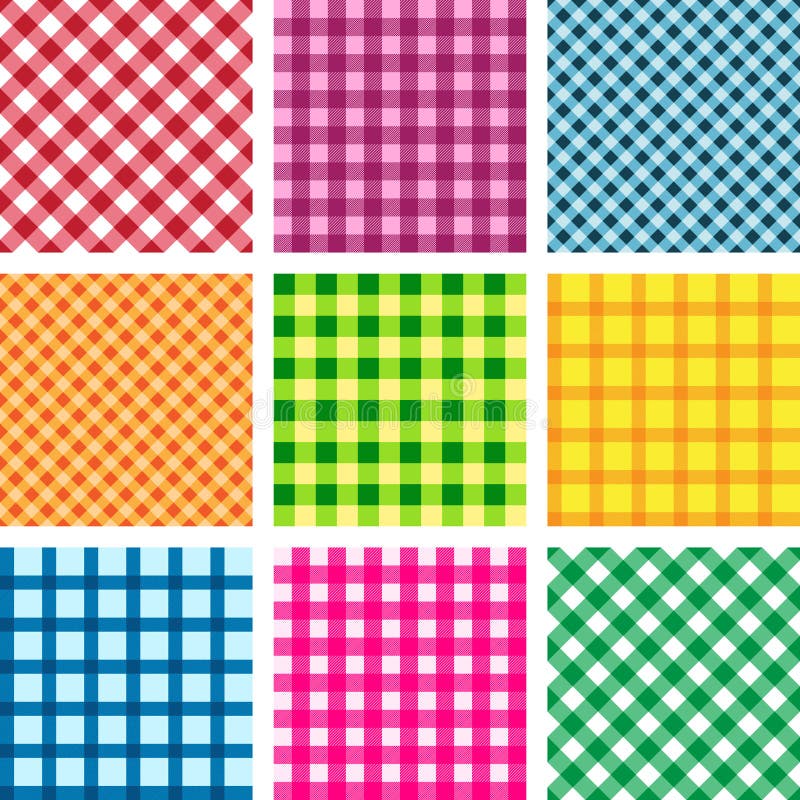 Set of vector tablecloth seamless backgrounds