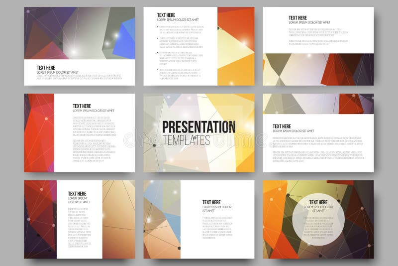 Set of 9 vector templates for presentation slides stock illustration Set of 9 vector templates for presentation slides stock illustration