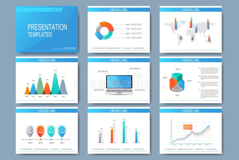 Set of Vector Templates for Presentation Slides. Modern Business Design ...