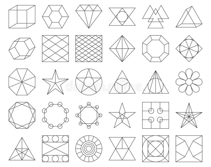 Set of Vector Trendy Geometric Icons Stock Vector - Illustration of ...