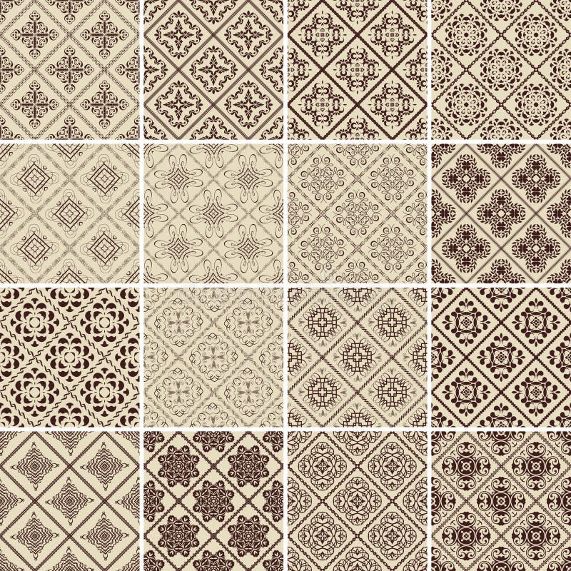 Set of 16 vector vintage seamless patterns.