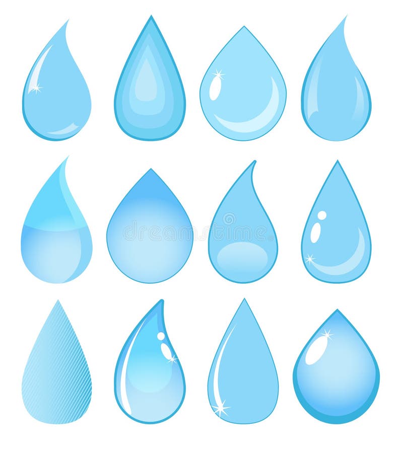 Set of vector water drops