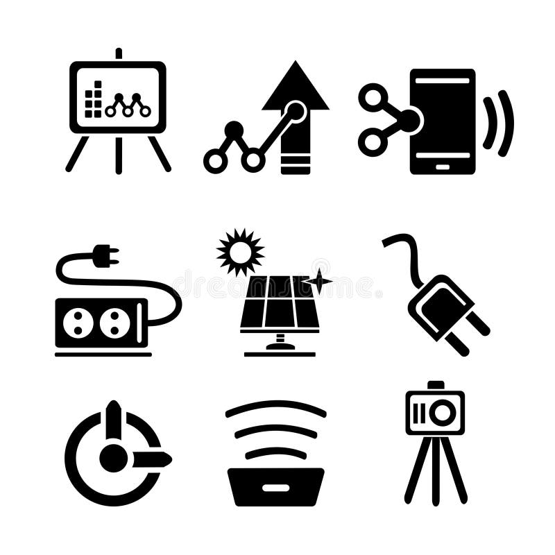 A set of vector icons of electrical devices. business logo vector illustration