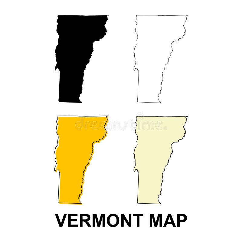 Set of Vermont Map Shape United - Set Vermont Map Shape United States America Flat Concept Vector Illustration 278166964
