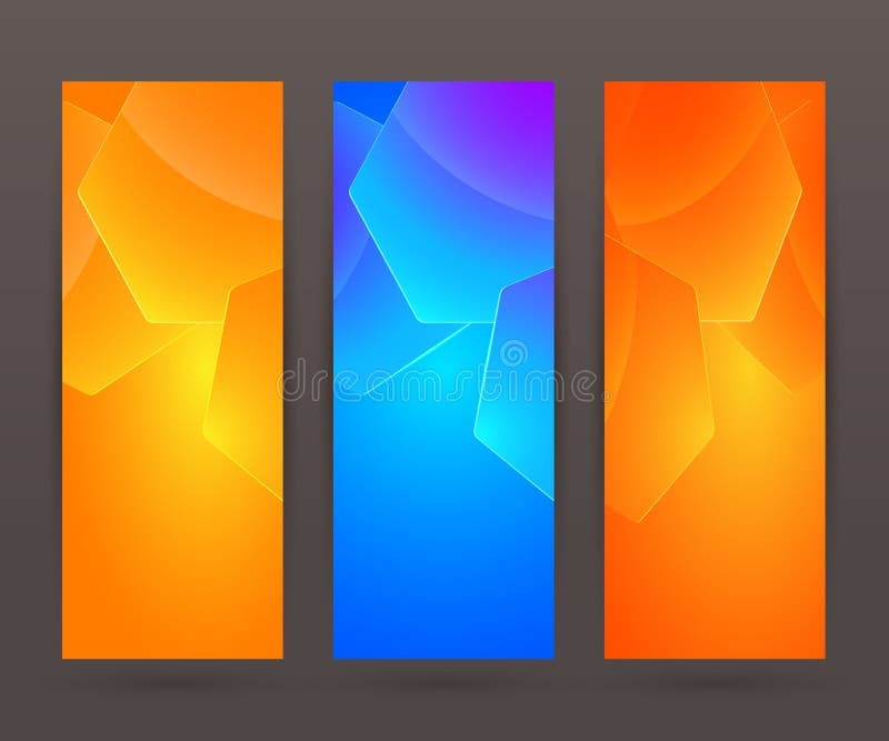 Set Vertical Banner Background Template Layout Flyer54 Stock Vector