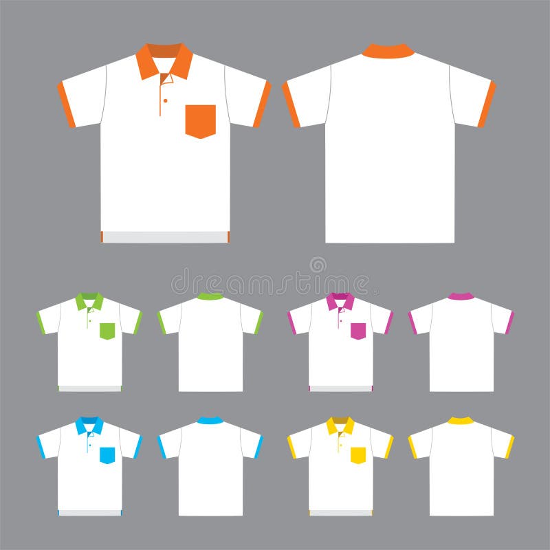 Set vettoriale di Polo-Shirts facciali e retrovisioni royalty illustrazione gratis Set vettoriale di Polo-Shirts facciali e retrovisioni royalty illustrazione gratis