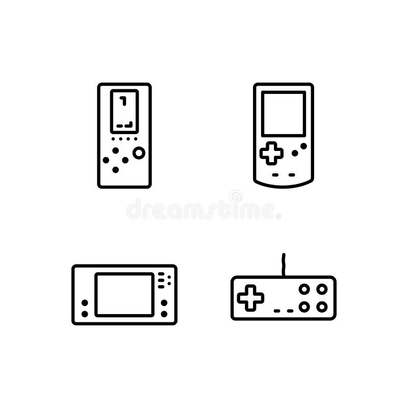 Video game icons set simple style Royalty Free Vector Image