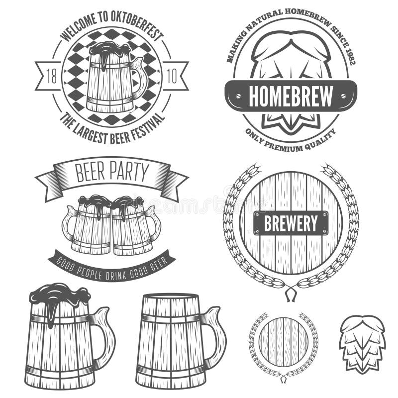 Set of vintage badge, emblem or logotype elements royalty free illustration