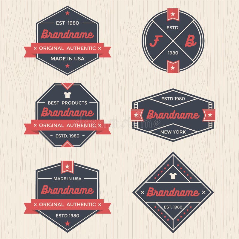 Set of vintage badges, banners, label, ribbon and logo template vector for business and shop royalty free illustration Set of vintage badges, banners, label, ribbon and logo template vector for business and shop royalty free illustration