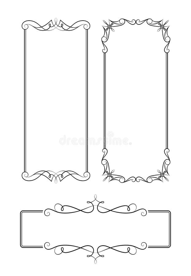 Set of Vintage Calligraphic Vignettes and Flourishes Stock Vector ...