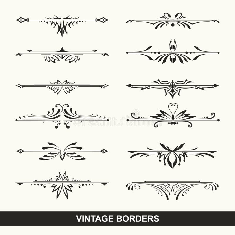 Set of vintage elements