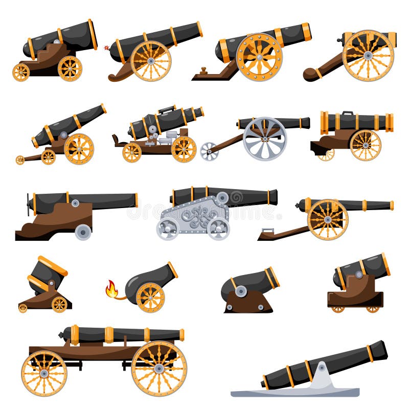 Medieval cannon stock vector. Illustration of aggression - 37858865
