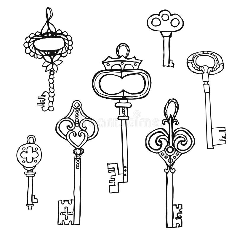 Download Set Of Vintage Keys.retro Key Vector Logo Design Template ...