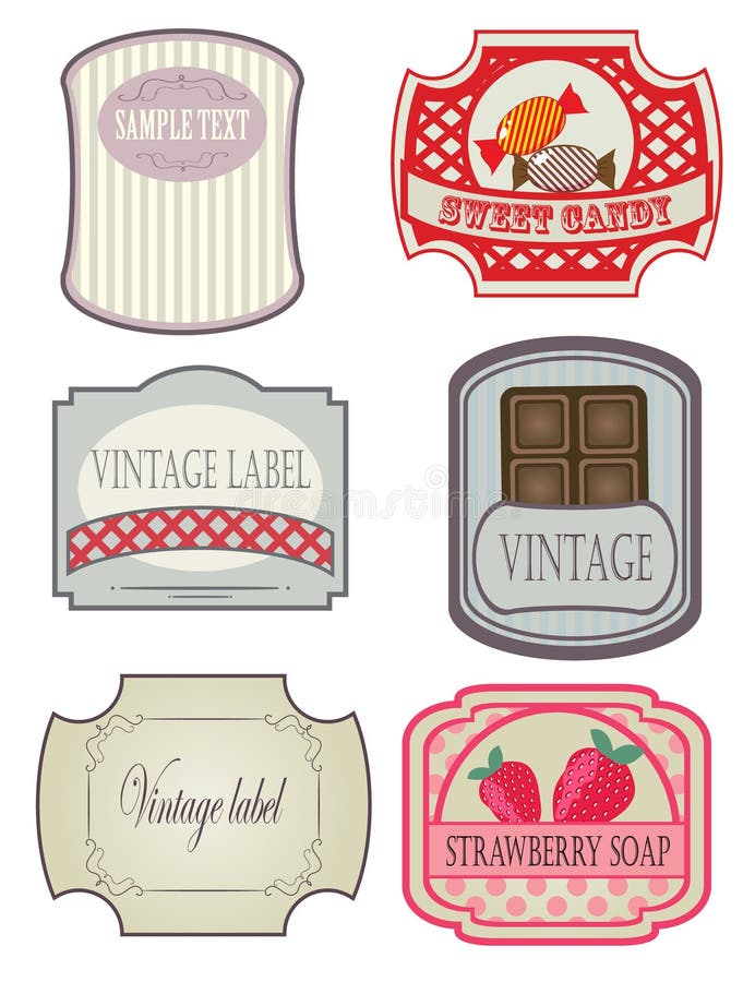 Set of vintage labels