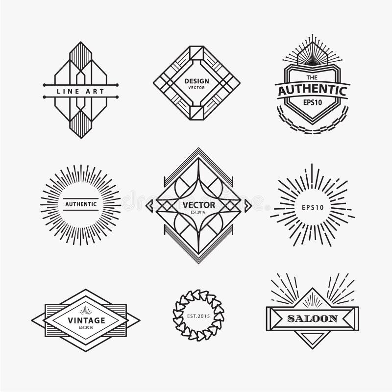 Set of Vintage Linear Thin Line Geometric Shape Art Deco Retro D Stock Vector - Illustration of celebrate, monochrome: 95892015 Set Of Vintage Linear Thin Line Geometric Shape Art Deco Retro D Stock Vector - Illustration Of Celebrate, Monochrome: 95892015