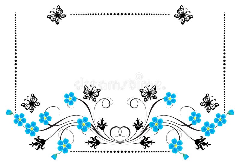 Round Frame of a Forget-me-not Flowers. Stock Illustration ...