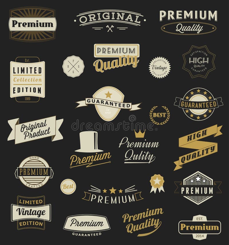 Set of Vintage Styled Design Hipster Icons. Vector Signs and Symbols ...