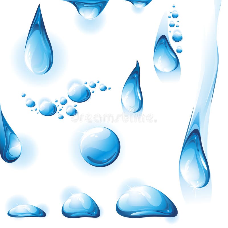 Set of water drops. stock vector. Illustration of organic 12764626