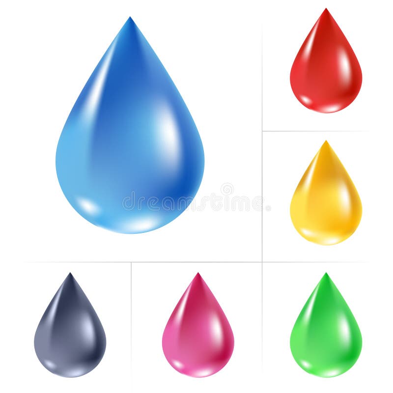 Set of water drops. royalty free illustration
