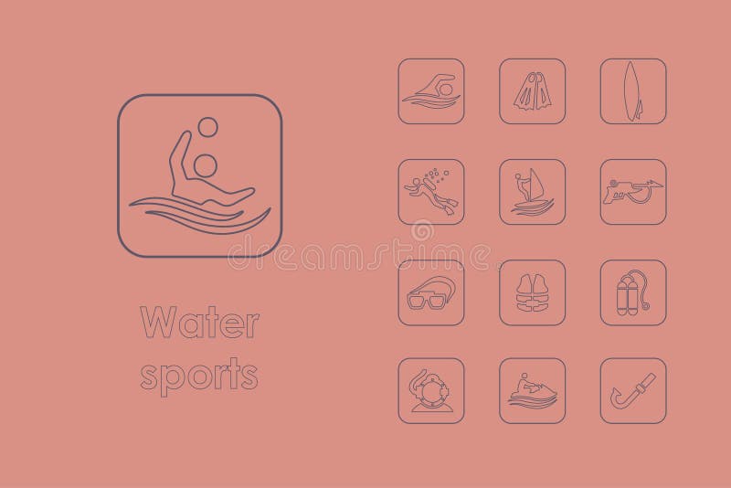 Set of Water Sports Simple Icons Stock Vector Illustration of design, clipart 85984186