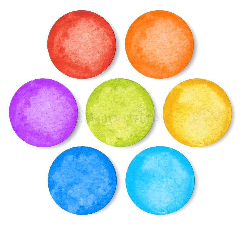 Set of watercolor circles, vector