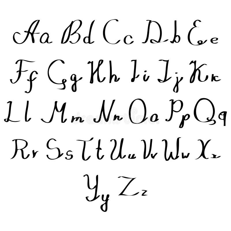 Set of Watercolor Handwriting Font Stock Vector - Illustration of ...