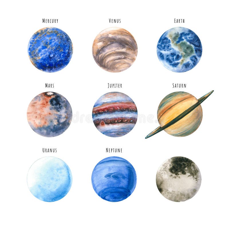 Set of Watercolor Planets. Hand Drawn Illustration is Isolated on White Stock Illustration - Illustration of blog, painted: 173973192 Set Of Watercolor Planets. Hand Drawn Illustration Is Isolated On White Stock Illustration - Illustration Of Blog, Painted: 173973192
