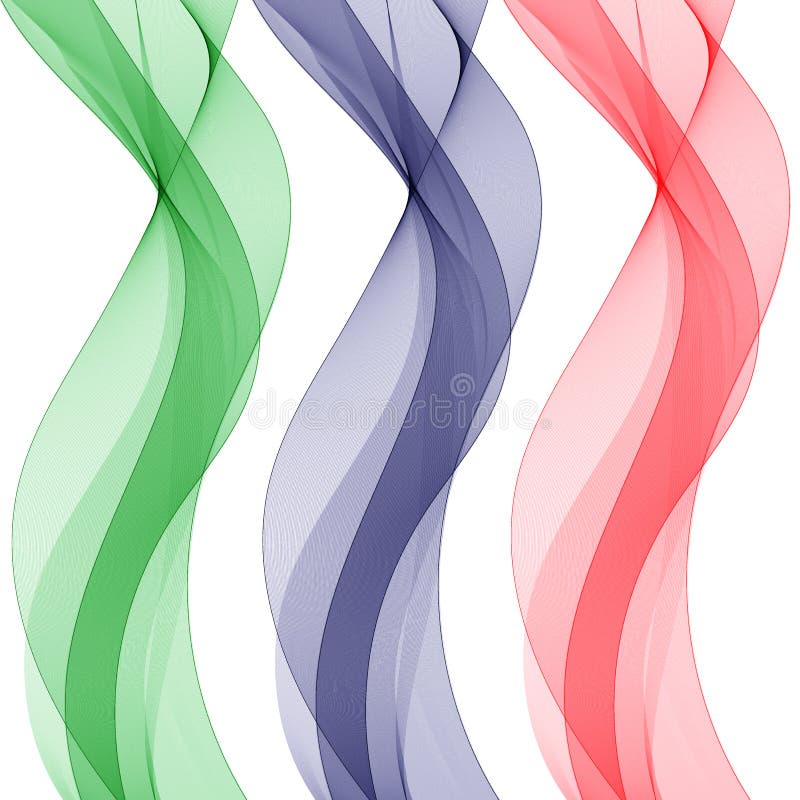 Set of waves vector design element Colored flow of wavy lines. eps 10