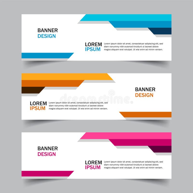 Set of 3  Banner Campaign Template with Different Color Variants and