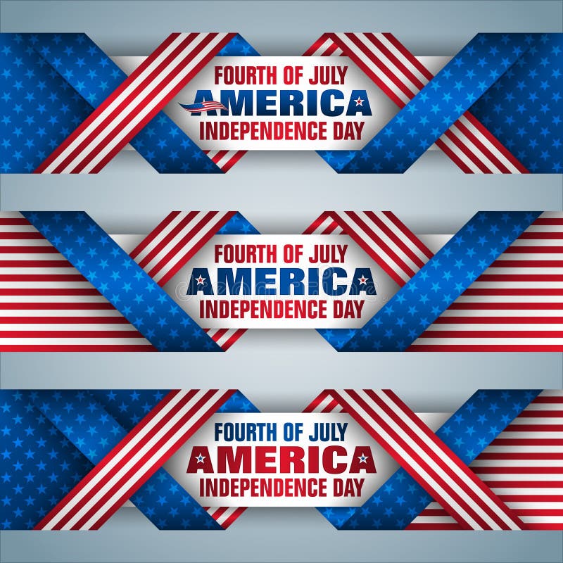 U.S. Independence Day, Celebration, Web Banners Stock Vector