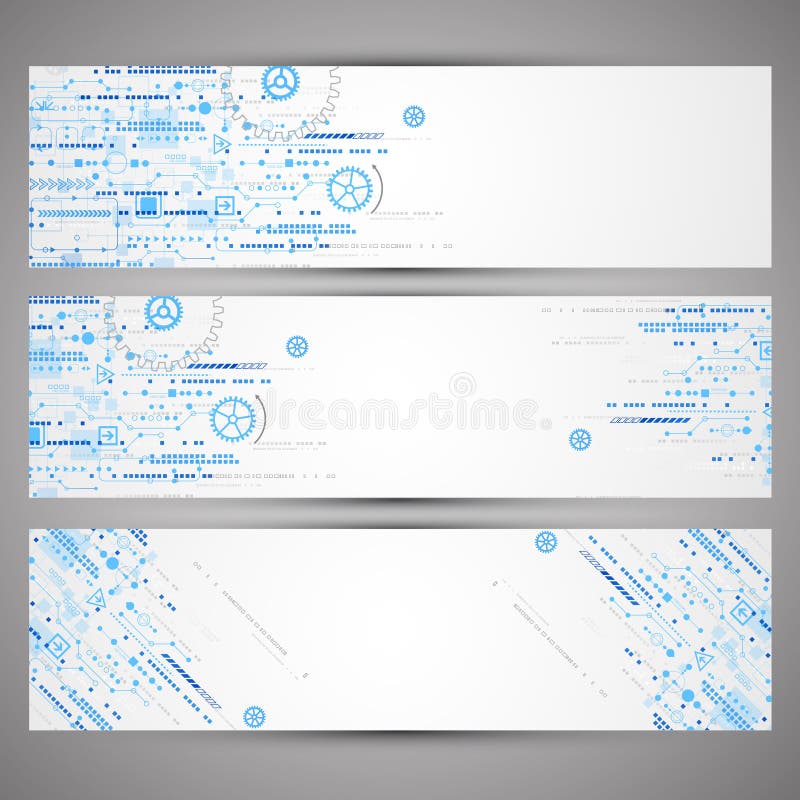 Set of web tecnology theme banners for your web site royalty free illustration Set of web tecnology theme banners for your web site royalty free illustration