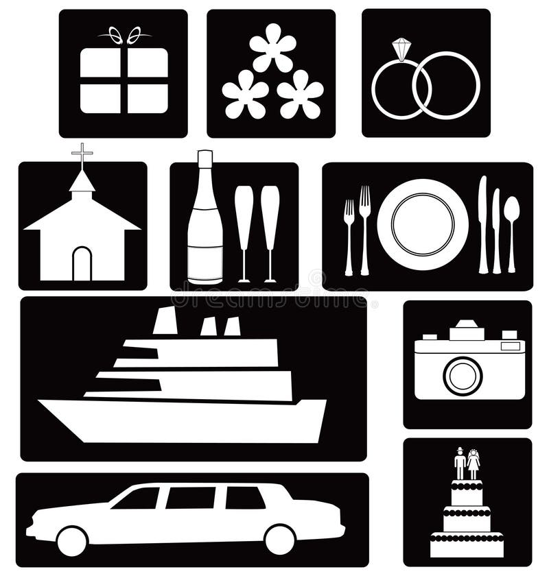 Set of wedding icons