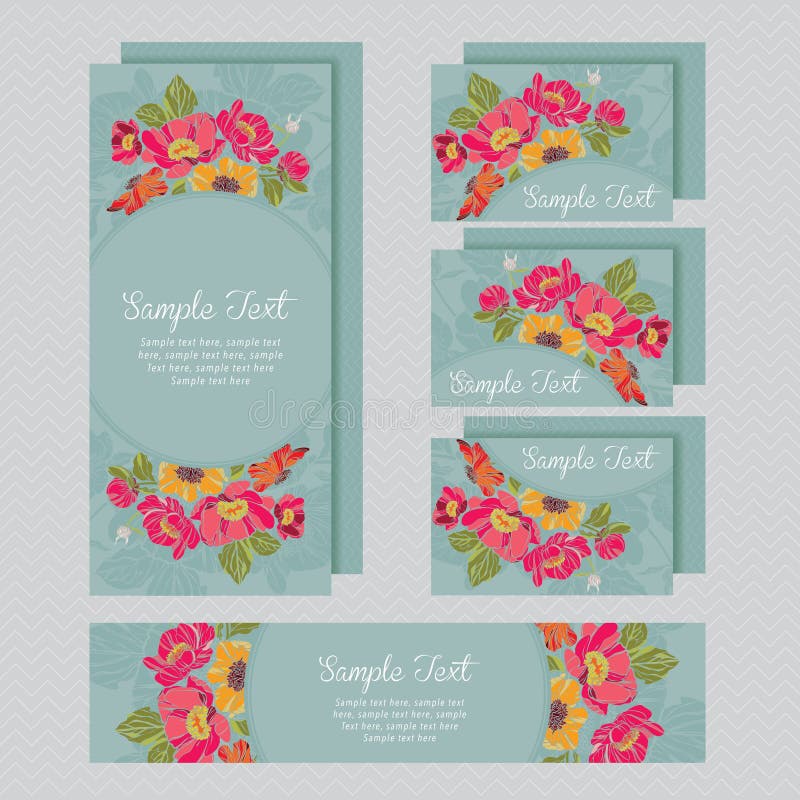 Set of wedding invitations card