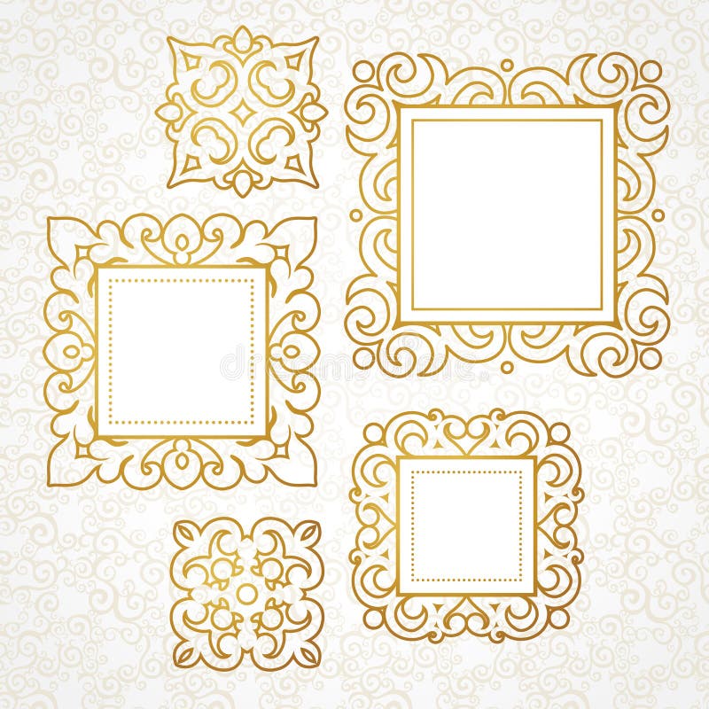 Set wektorowe dekoracyjne ramy w wiktoriański stylu ilustracja wektor Set wektorowe dekoracyjne ramy w wiktoriański stylu ilustracja wektor