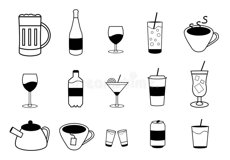 Set wektorowe napój ikony ilustracja wektor Set wektorowe napój ikony ilustracja wektor