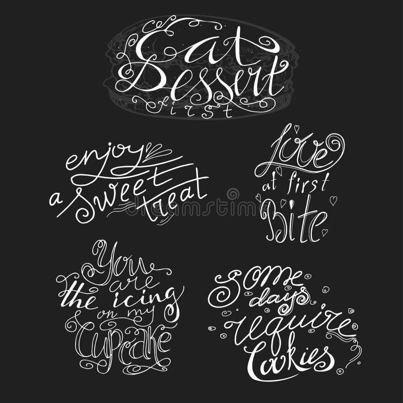 Set wektorowe wycena wręcza patroszony typographical na chalkboard tle ilustracja wektor Set wektorowe wycena wręcza patroszony typographical na chalkboard tle ilustracja wektor