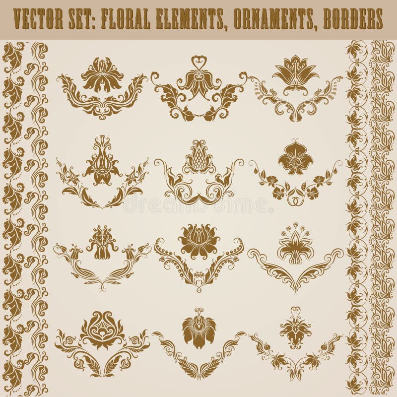 Set wektoru adamaszka ornamenty. royalty ilustracja Set wektoru adamaszka ornamenty. royalty ilustracja