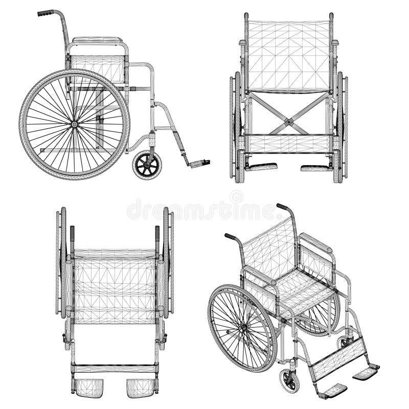 Wheelchairs Wireframes Stock Illustrations 1 Wheelchairs Wireframes