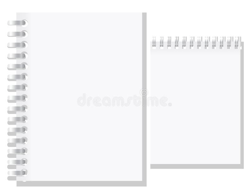 Set of white blank notebook vector illustration