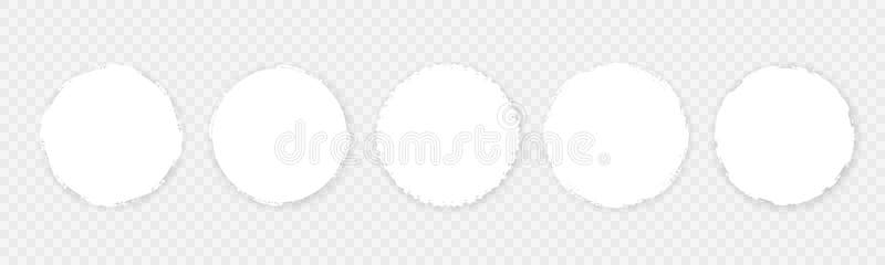 Set of Rough Edge Grunge Circle Frames vector illustration