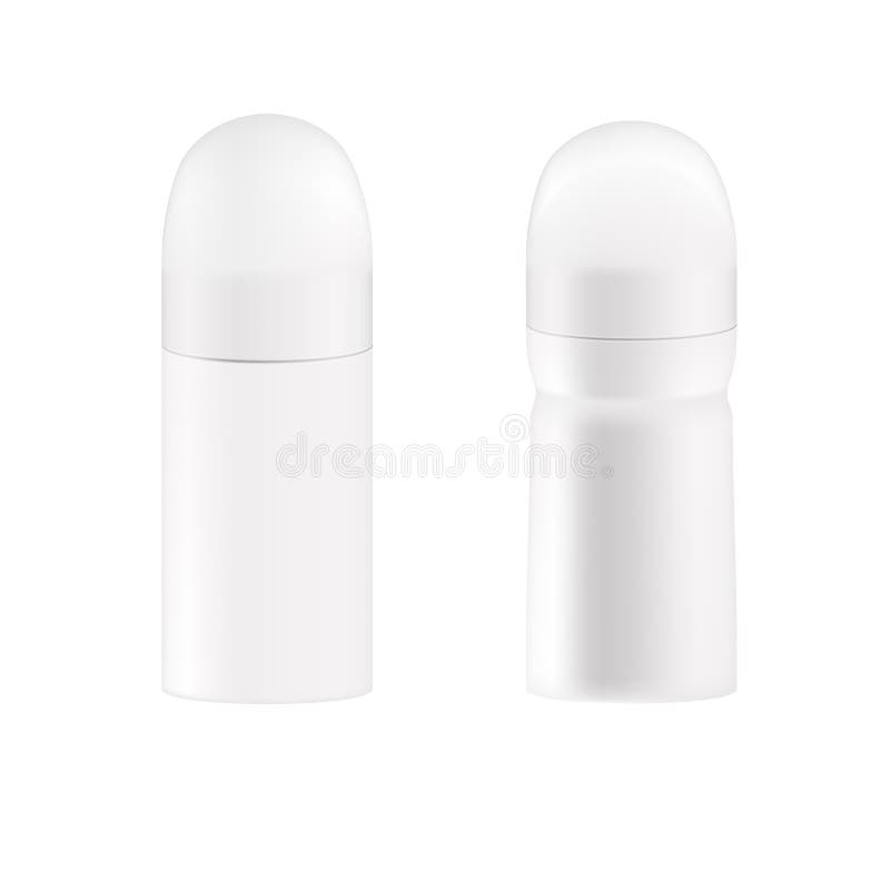 SET of White Round Deodorant Container on Isolated Background. Stock ...