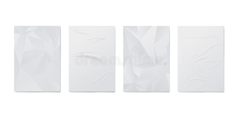 Download White Wrinkled Poster Template Set Isolated Glued Paper Mockup Stock Illustration Illustration Of Creative Texture 149671509 PSD Mockup Templates