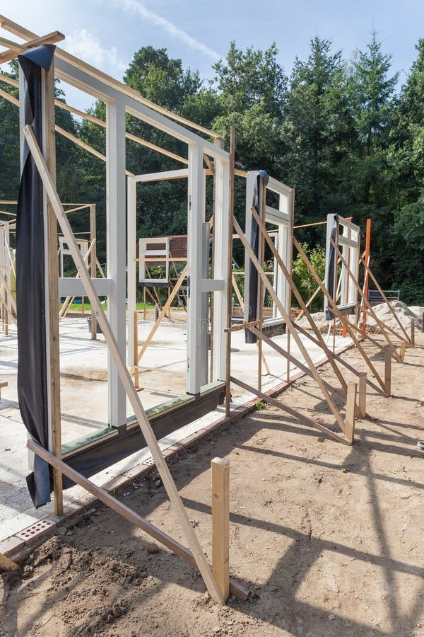 Set Window and Door Frames New House Stock Image Image of building